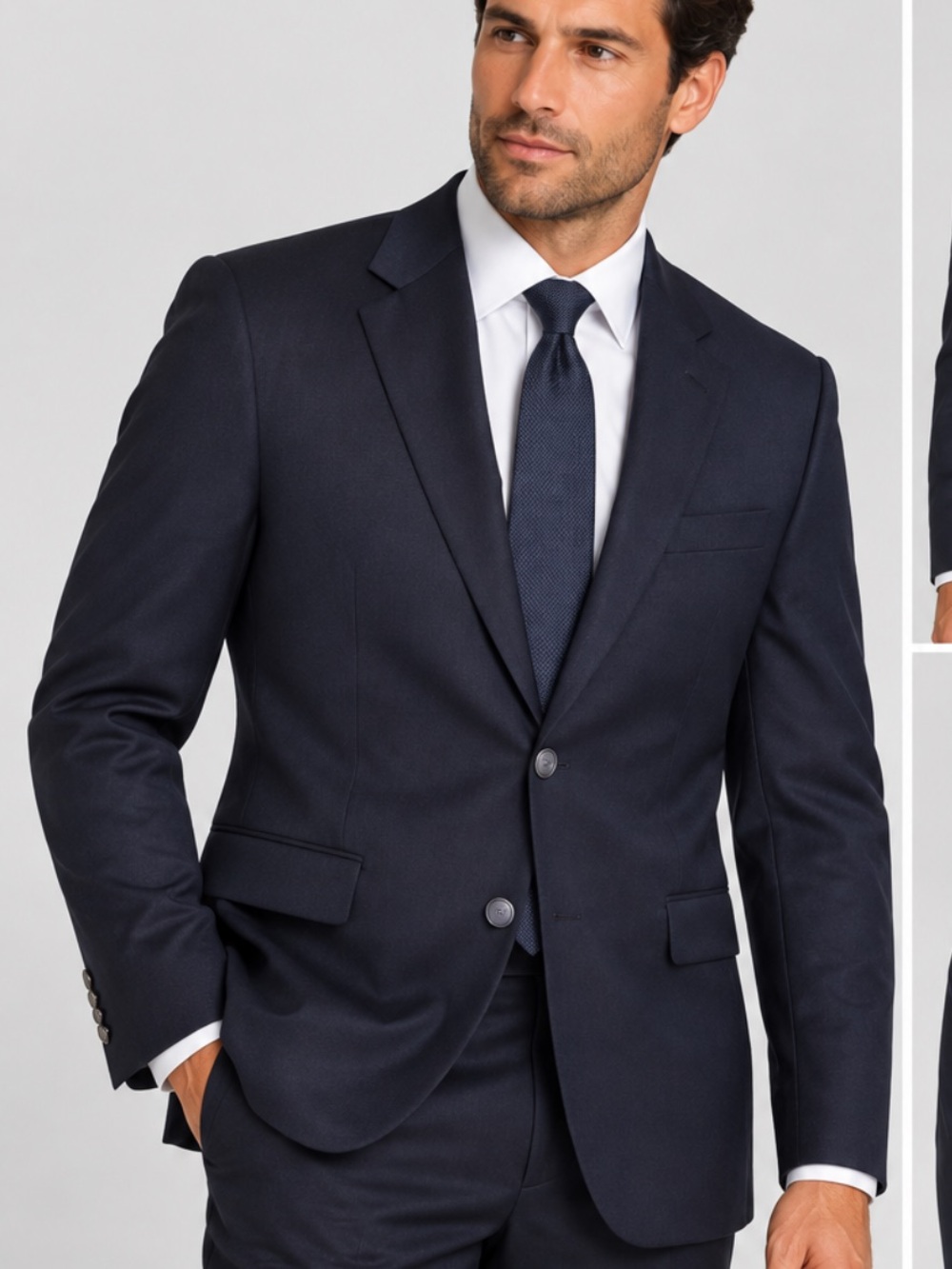 Michael kors navy blue wool blend sliver button sport blazer size 36R